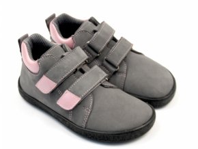 Ef barefoot Bea/Bibi (grey rose, black rose) - dětská celoroční obuv