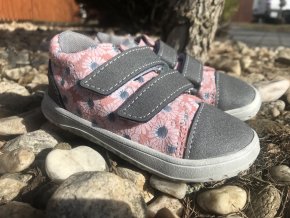 Jonap Barefoot model B16/SV SLIM (růžová kytka) - dětská celoroční obuv