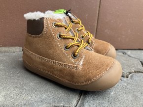 Lurchi capáčky - kožená dětská zateplená obuv