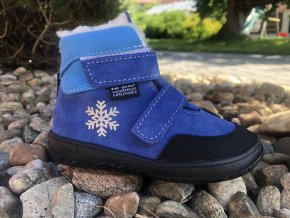 Jonap Barefoot Jerry (světle modrá vločka) SLIM - dětská zimní obuv