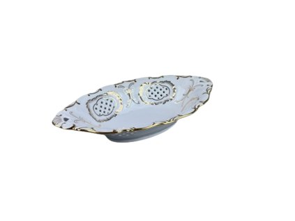 Porcelánový koš prořezávaný zdobený zlatem
