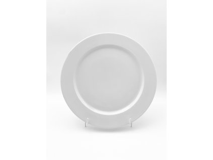 Talíř mělký ve tvaru Euro s průměrem 28cm v bílé barvě.
