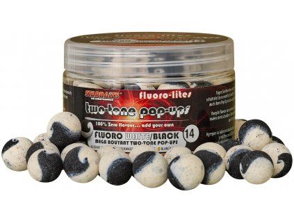 Starbaits - POP UP FLUORO LITE 14mm 60g BÍLÁ/ČERNÁ