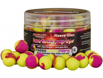 Starbaits - POP UP FLUORO LITE 14mm 60g ŽLUTÁ/FIALOVÁ