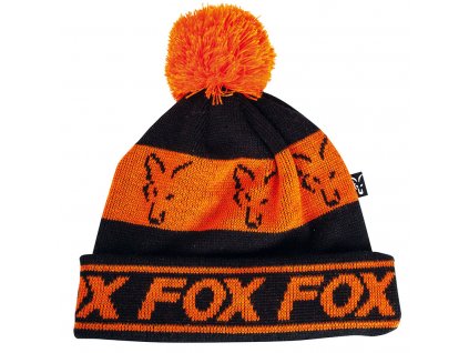 cpr991 fox black orange lined bobble hat