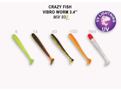 CRAZY FISH - Vibro Worm 8,5cm  5 ks