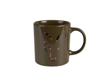 fox khaki with camo fox head logo mug main reverse