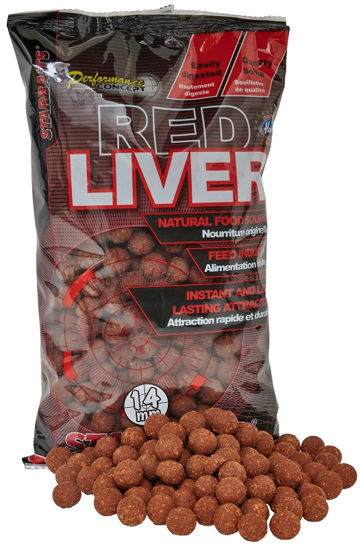 Starbaits - Red Liver Boilie potápivé Velikost: 14 mm, množství: 1 kg