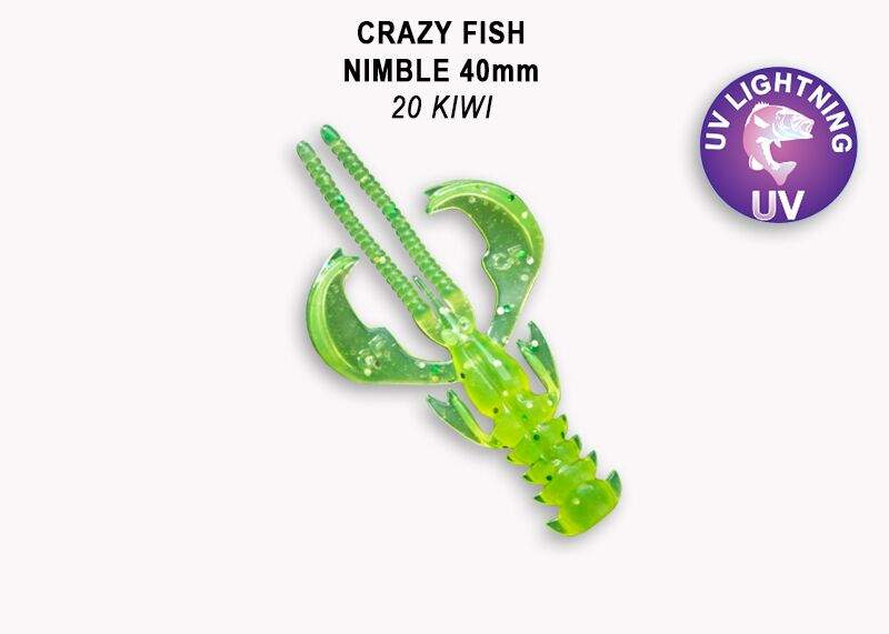 Crazy Fish - Nimble 4 cm 9 ks Barva: 20 Kiwi