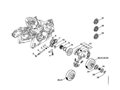 MS 261 Olejové čerpado, spojka