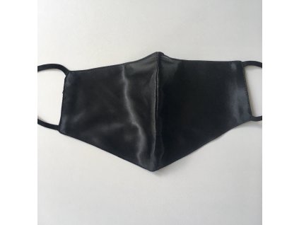 Hedvábná maska na obličej černá