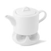 Porcelánová konvička na čaj 0,55 l s držákem na svíčku