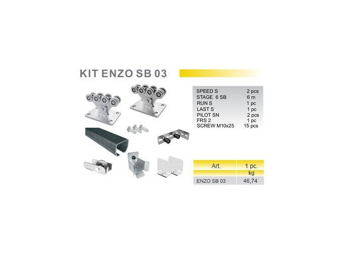 KIT ENZO SB 02 - sada pro posuvnou samonosnou bránu