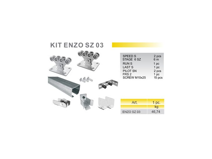 KIT ENZO SZ 02 - sada pro posuvnou samonosnou bránu