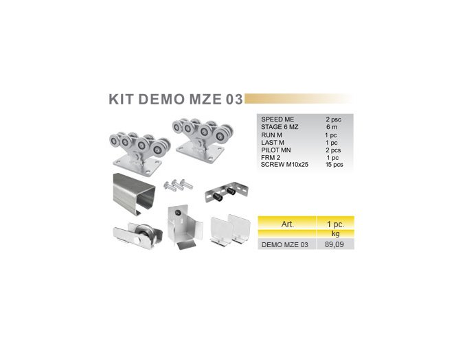 KIT DEMO MZE 23 - sada pro posuvnou samonosnou bránu M