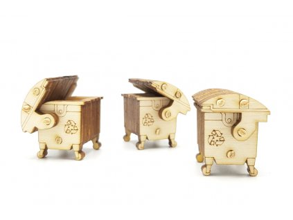 Model kontejneru na tříděný odpad 1:64 (3 kusy)