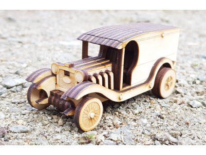 Dřevěná stavebnice Retro náklaďáku C-Cab Phaeton 1:64