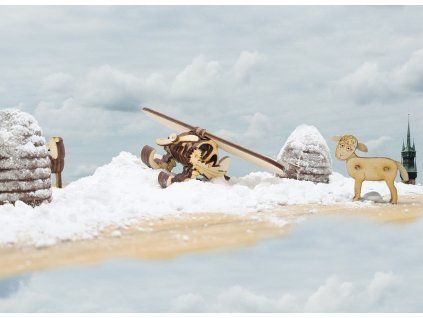 Dřevěná stavebnice Christmas Frog, vánoční 1:64