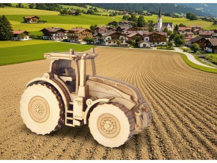 Dřevěná stavebnice Traktoru STEYR 6340 TERRUS 1:64