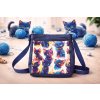 Crossbody kabelka modrá kočičky