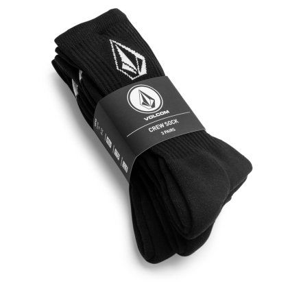 Pánské ponožky Volcom Full Stone Sock 3Pk - Black