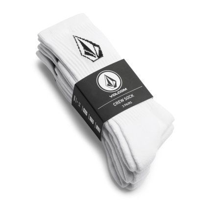 Pánské ponožky Volcom Full Stone Sock 3Pk - White