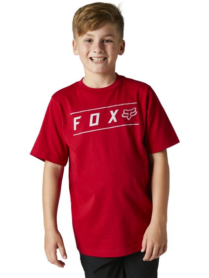 Dětské tričko Fox Racing Youth Pinnacle Ss Tee Flame Red (Velikost YL)