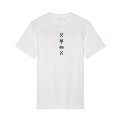 Pánské triko Fox Checkered Ss Prem Tee - Optic White