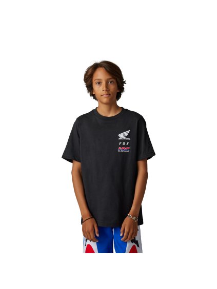 Dětské triko Fox Youth Fox X Honda Ss Tee - Black (Velikost YL)
