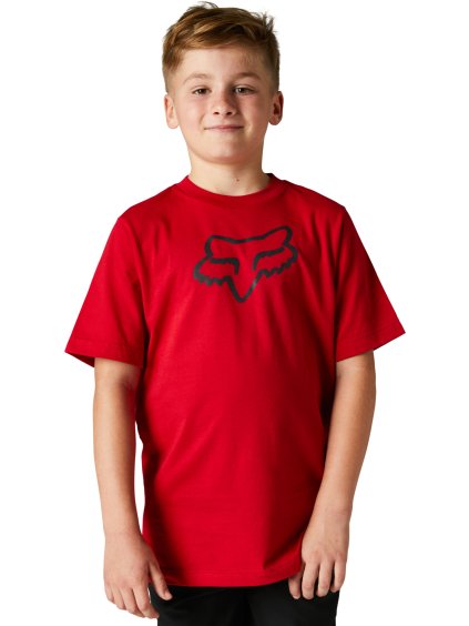 Dětské triko Fox Youth Legacy Ss Tee - Flame Red (Velikost YL)