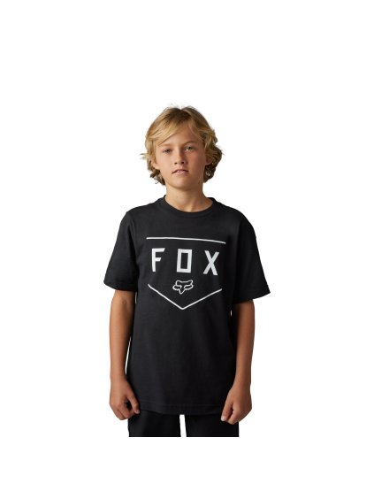 Dětské triko Fox Youth Shield Ss Tee - Black (Velikost YL)