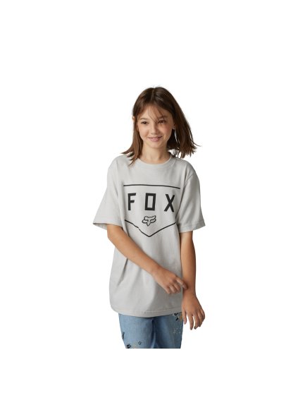 Dětské triko Fox Youth Shield Ss Tee - Light Grey (Velikost YL)