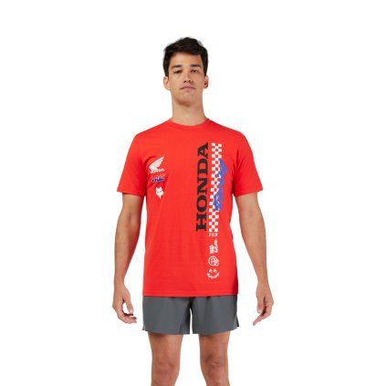 Pánské triko Fox Honda Ss Tee (Velikost S, Barva Red)