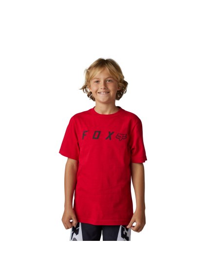 Dětské triko Fox Yth Absolute Ss Tee - Flame Red (Velikost YL)