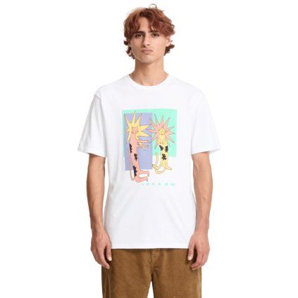 Pánské triko Volcom Longo Cats Bsc Sst (Velikost S, Barva White)