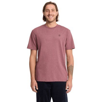Pánské triko Volcom Circle Blanks Hth Sst (Velikost M, Barva Merlot)