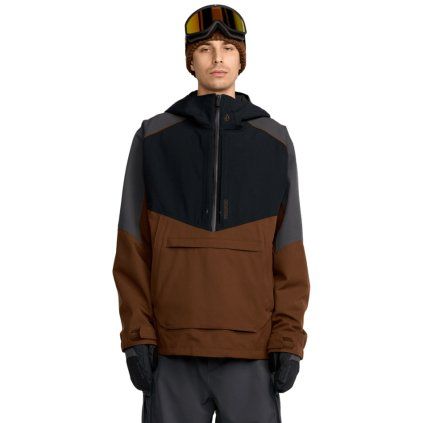 Pánská zimní bunda Volcom Brighton Pullover (Velikost L, Barva Brown)
