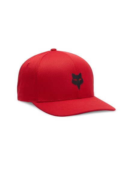 Pánská kšiltovka Fox Fox Head Tech Flexfit Hat - Flame Red (Velikost L/XL)