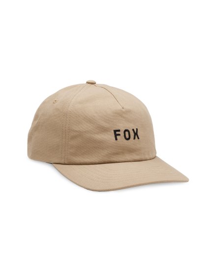 9505 panska ksiltovka fox wordmark adjustable hat taupe