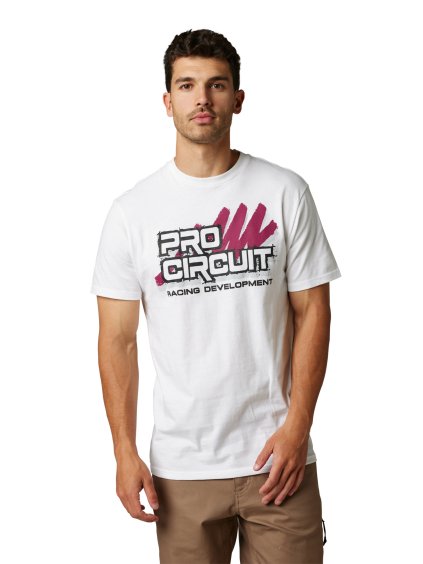 Pánské tričko Fox Pro Circuit Prem Ss Tee - Optic White (Velikost M)