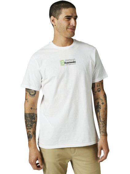 Pánské triko Fox Kawi Ss Premium Tee - Optic White (Velikost L)