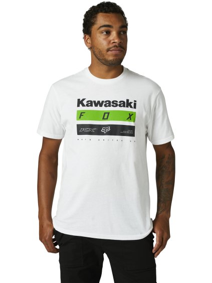 Pánské triko Fox Kawi Stripes Ss Premium Tee - Optic White (Velikost 2X)