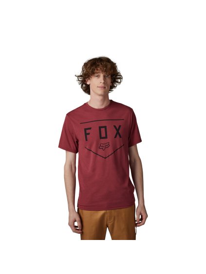 Pánské triko Fox Shield Ss Tech Tee - Scarlet (Velikost 2X)