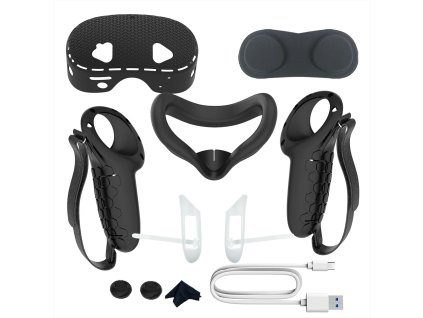 Sada silikonových obalů pro Meta Quest 3S (Barva Černá)