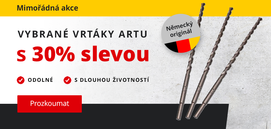 Akce! Sleva 30 % na vybrané ARTU vrtáky
