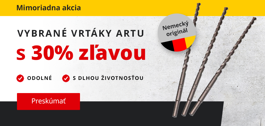 Akcia! Zľava 30 % na vybrané ARTU vrtáky