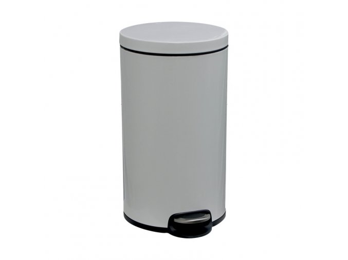 Odpadkový koš s pedálem SILENT SERENE, kovový, bílý, 30 l