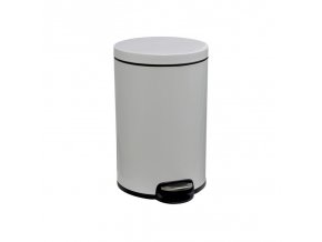 Odpadkový koš s pedálem SILENT SERENE, kovový, bílý, 12 l