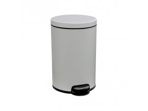 Odpadkový koš s pedálem SILENT SERENE, kovový, bílý, 20 l