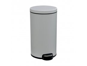 Odpadkový koš s pedálem SILENT SERENE, kovový, bílý, 30 l